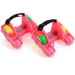 Eroswing 1 Pair Barn Flashing Roller Skates 4 Fire Wheels Shoes Roller Sports Adjustable Small Motor Flash