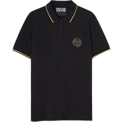 Versace V-Emblem Polo Shirt - Black/Gold