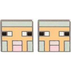 Jinx Minecraft Video Game Sheep Enamel Stud Earrings - Silver/Multicolour