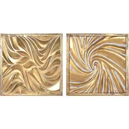 Home ESPRIT Decoration Golden Vægdekorationer 94.5x94.5cm 2stk