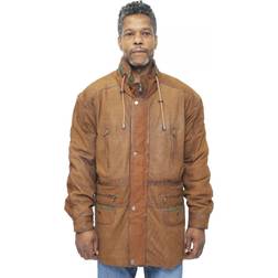 Infinity Leather Mens Nubuck Parka Coat-Winnipeg Tan