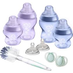 Tommee Tippee Biberons Coffret Naissance Closer to Nature Tétine Anti-Colique Violet Bleu