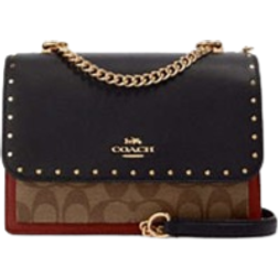 Coach Klare Crossbody Bag In Signature Canvas With Rivets - Gold/Khaki Multi