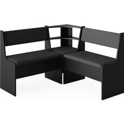 Vicco Roman Corner Bench Black Dining Set 41.5x76.6cm 3pcs