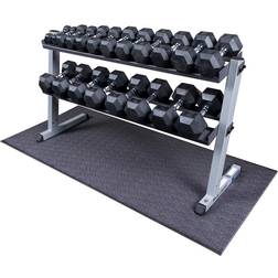 Body Solid Body Solid GDR60 Rubber Hex Dumbbell Rack and Set, Steel