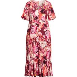 Avenue Sasha Flutter Sleeve Maxi Dress Plus Size - Pink Dahlia