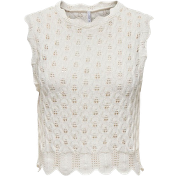 Only Patterned Knit Top - White/Cloud Dancer