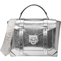 Michael Kors Manhattan Medium Metallic Satchel - Silver