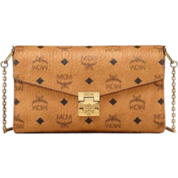 MCM Visetos Tracy Crossbody Bag - Cognac