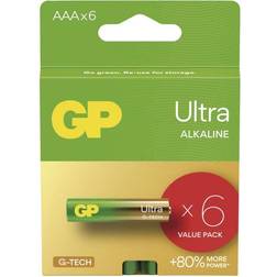 GP Batteries Ultra AAA Alkaline 6-pack