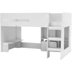 Kidsaw Kudl Storage Mid Sleeper 01 with Desk, Bookcase, Toybox 76.8x45.6"