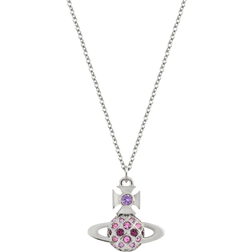 Vivienne Westwood Willa Bas Relief Pendant Necklace - Silver/Purple/Pink