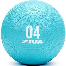 Ziva Medicine Exercise Ball Durable Rubber Shell, Easy-Grip Textured Finish Strength Training, Core Workouts 4lb