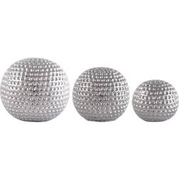 Dunelm Set of 3 Silver Ceramic Dimpled Decorative Item 3pcs