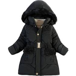 Kid's Winter Keep Warm Padded Hooded Coat - Black