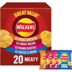 Walkers Meaty Variety Multipack Crisps Box 25g 20pack