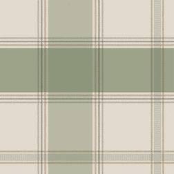 Belgravia Decor Braxton Green Check Wallpaper 396.0 In L X 20.9 In W X 0.03 In D