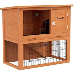 Pawhut Wooden Rabbit Hutch 80cm