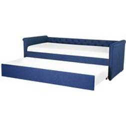 Beliani Modern Fabric eu Single Trundle Frame Buttoned