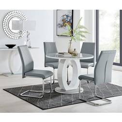 Furniturebox Giovani Grey Dining Set 100cm