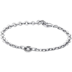 Pandora Signature Pavé Bold Chain Bracelet - Silver/Transparent