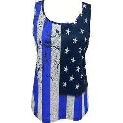 Shein LUNE Women's Simple Daily American Flag Lace Trimmed Camisole