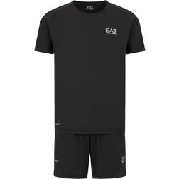 Emporio Armani Dynamic Athlete T-shirt And Shorts Set - Black