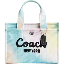 Coach Cargo Tote Bag 26 With Rainbow Tie Dye Print - Silver/Multi