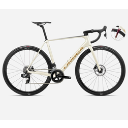 Orbea Orca M31e Team 2024 Carbon Road Bike - Ivory White/Burgundy Herrcykel