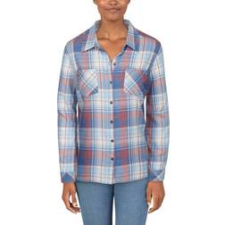 Cabelas Natural Reflections Acid Wash Twill Long-Sleeve Shirt - Coronet Blue Plaid