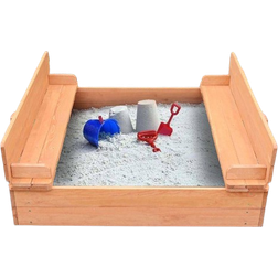 Liberty House Toys Kids Sandpit with Seating and Cover