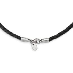 Chisel Weave Necklace - Silver/Black