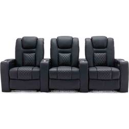 More4Homes Broadway Electric Recliner Black Sofa 249cm 3 Seater