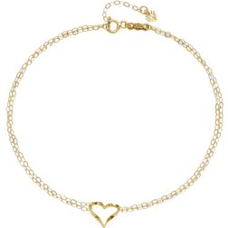 Finest Gold Double Strand Heart Anklet - Gold