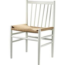 FDB Møbler J80 Beech White Lacquered / Natural Wicker Esszimmerstuhl 82cm