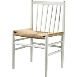 FDB Møbler J80 Beech White Lacquered / Natural Wicker Köksstol 82cm
