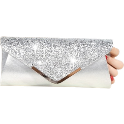 Moocr Women‘s Envelope Handbag - Silvery