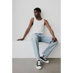 H&M Ribbad Tanktop Slim Fit - Vit