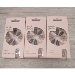 Studio london superdrug almond gloss 24 nail piece set with 3 24-pack