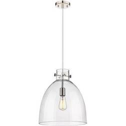 Innovations Lighting Newton Bell Polished Nickel / Clear Pendant Lamp 14"