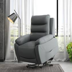 Portland Portland Grey PU Leather Massage Electric Recliner Chair with Remote Single