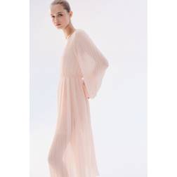 H&M Damen Plissiertes Chiffonkleid Rosa