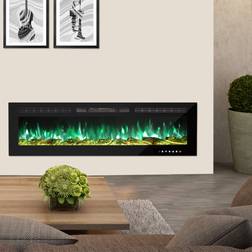 17 Stories Eul 102cm W Recessed Wall Mounted Fire