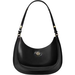 Tory Burch Robinson Spazzolato Convertible Crescent Bag - Black