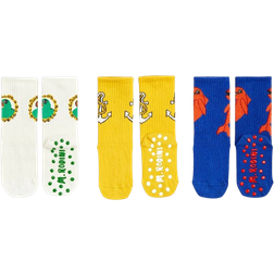 Mini Rodini Kid's Anti Slip Socks 3-pack - Multicolour