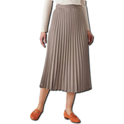 Damart Sunray Pleated Skirt - Beige Check