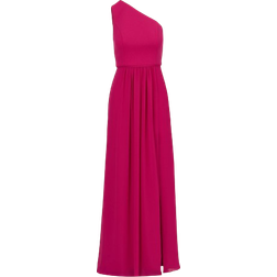 Adrianna Papell One shoulder Long Gown - Bright Magenta