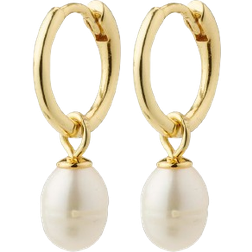 Pilgrim Berthe Recycled Hoop Earrings - Gold/Pearls