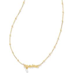 Kendra Scott Mama Script Pendant Necklace - Gold/Pearl