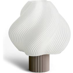 Crème Atelier Soft Serve Portable Suede Table Lamp 23cm